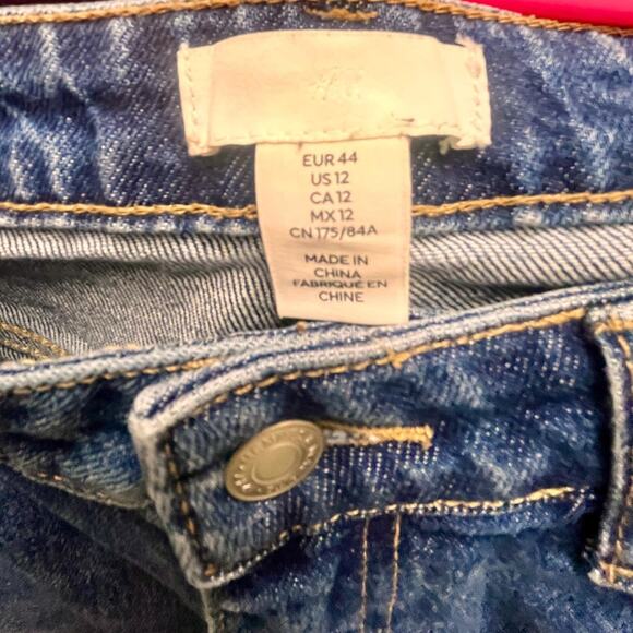 H&M Women's Straight Leg Medium Wash Jeans High Rise - Picture 4 of 4